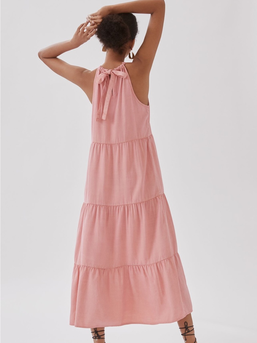 cloth & stone Dusty Pink Tiered Halter Maxi Dress